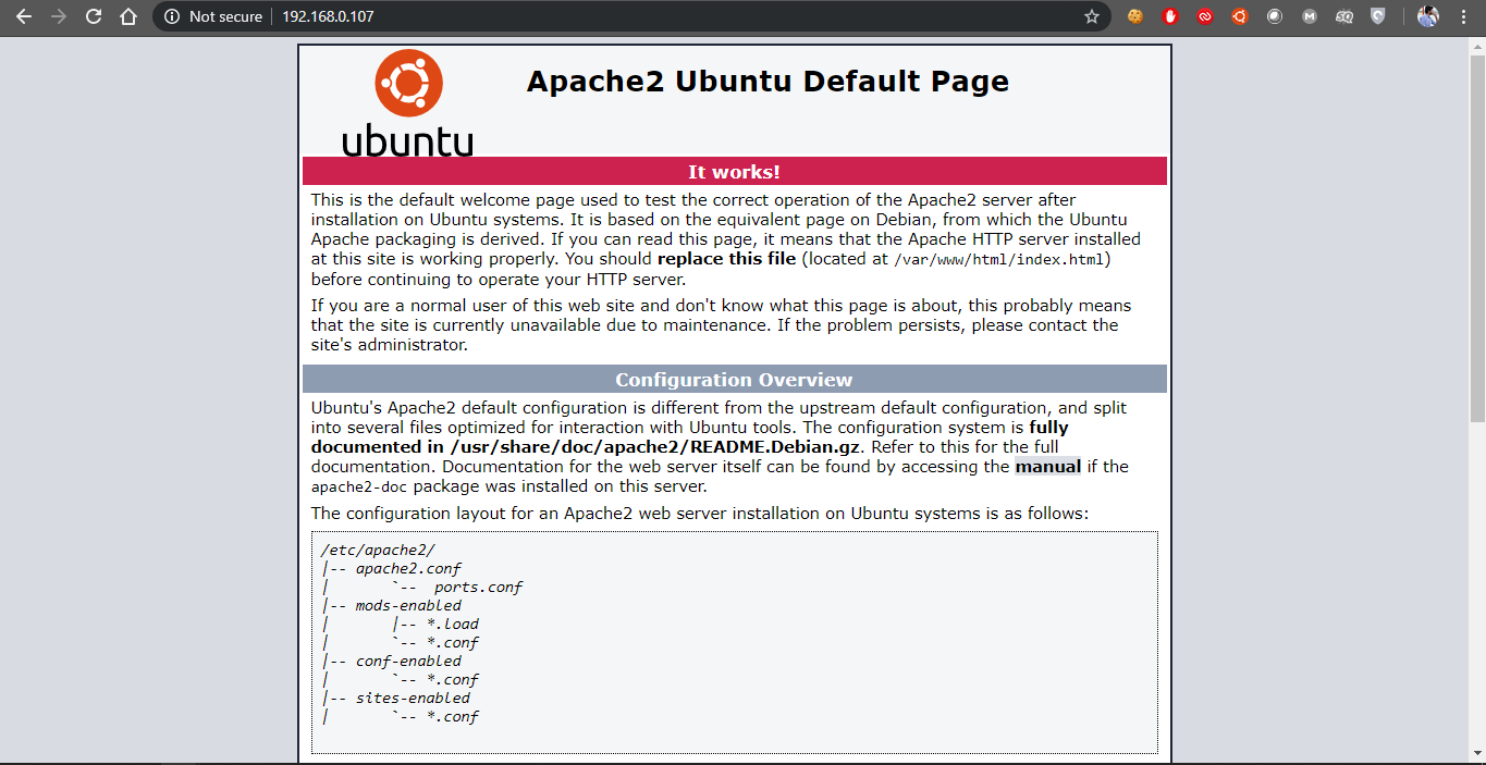 Apache default page