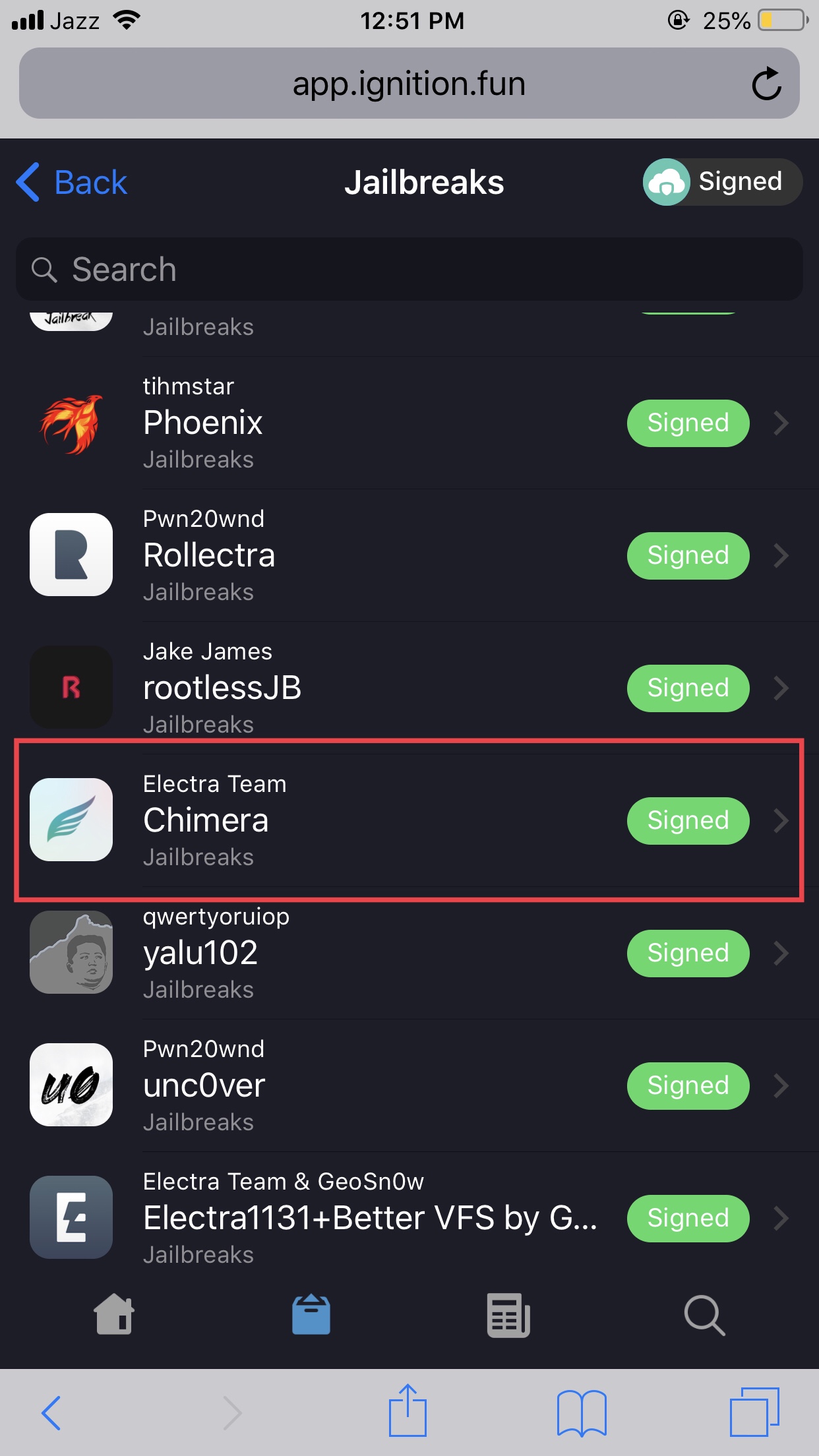chimera jailbreak no pc