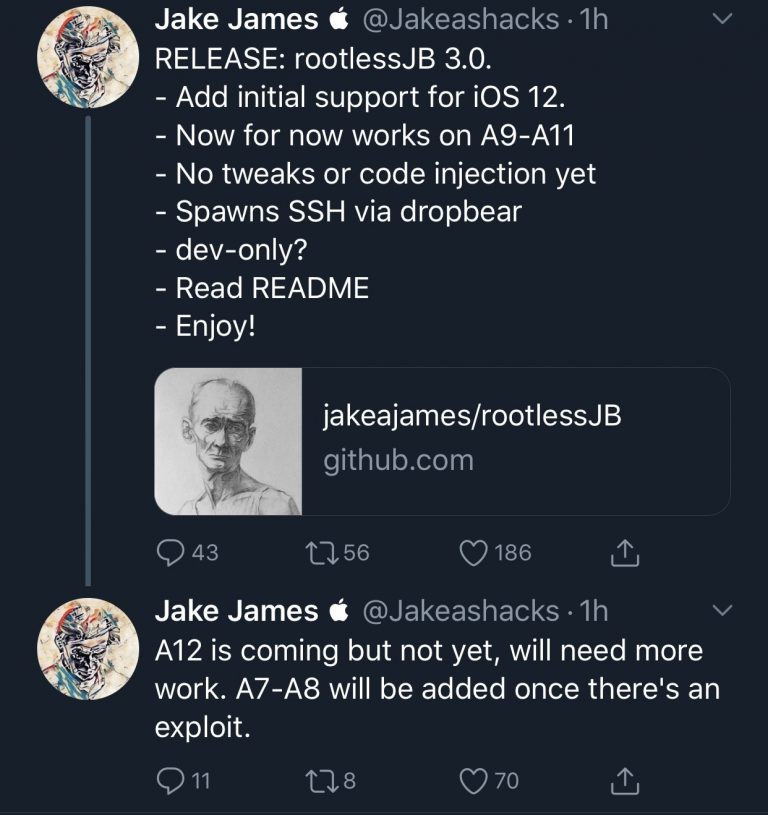 jake-james-rootless-jailbreak-iOS-12
