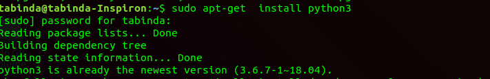 sudo apt-get install python3 terminal pic